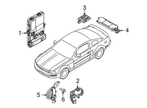 2013 Ford Mustang Keyless Entry Components Diagram