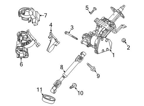 2021 Ford Escape COLUMN ASY - STEERING Diagram for LX6Z-3C529-BR