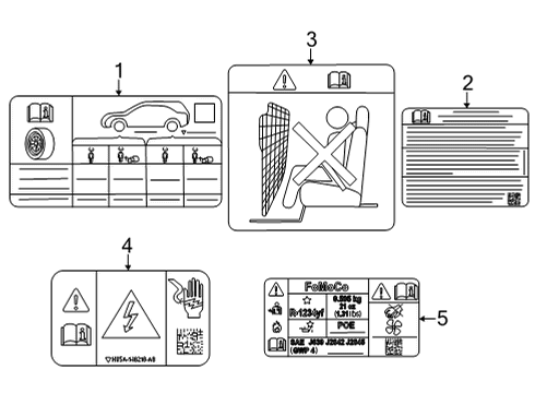 2021 Ford Mustang Mach-E Information Labels Diagram