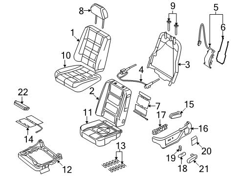 2008 Ford Taurus Handle - Seat Back Adjusting Diagram for 8A4Z-7462622-AC