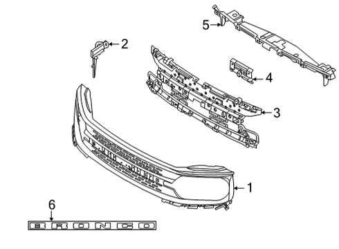 2023 Ford Bronco Sport Grille & Components Diagram