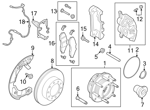 2024 Ford F-250 Super Duty Front Brakes Diagram