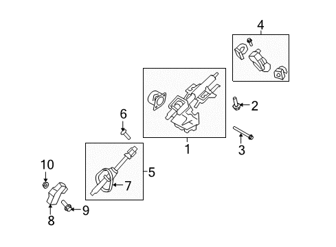 2009 Ford Escape Steering Column & Wheel, Steering Gear & Linkage Diagram