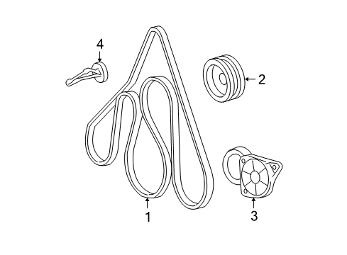 2002 Ford Escape Belts & Pulleys Diagram