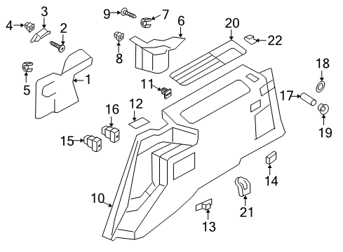 2015 Lincoln Navigator Plug - Seat Belt Anchorage Hole Diagram for FL1Z-78601B32-AA