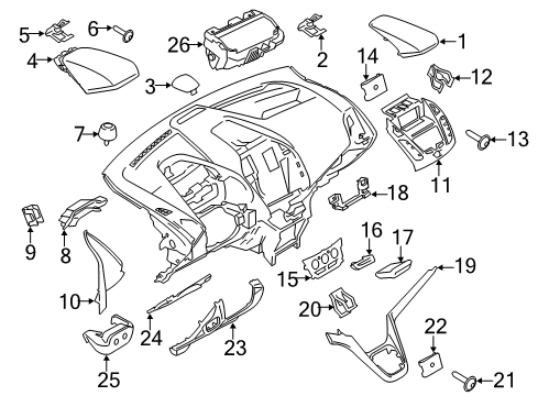 2018 Ford Transit Connect Panel Assembly - Instrument - Lower Diagram for DT1Z-9904644-BE