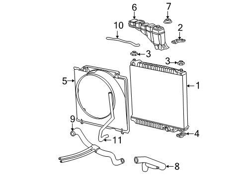 2001 Ford F-250 Super Duty Radiator & Components Diagram