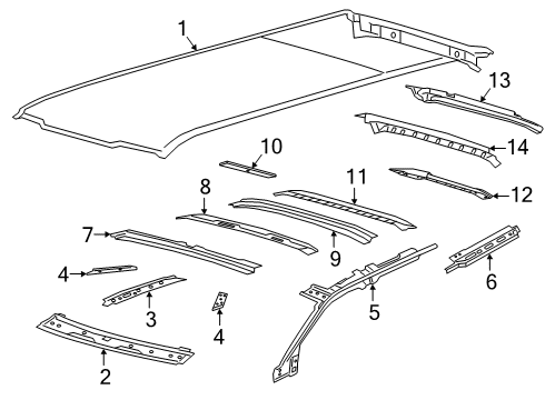 2020 Lincoln Navigator Roof & Components Diagram 4 - Thumbnail