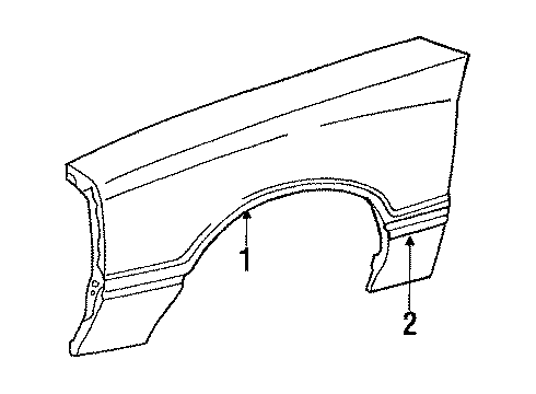 1984 Ford Mustang Fender & Components Diagram