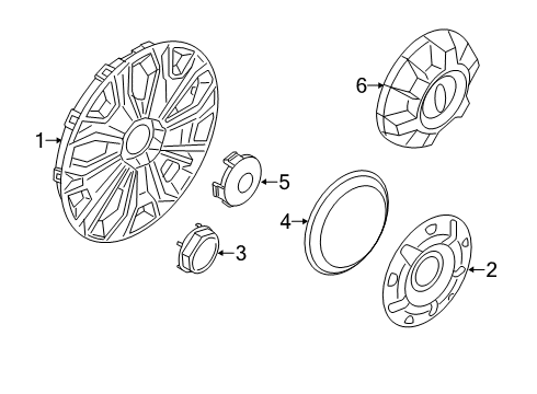 2019 Ford Transit-250 Wheel Covers & Trim Diagram