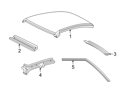 2005 Ford Crown Victoria Roof & Components Diagram