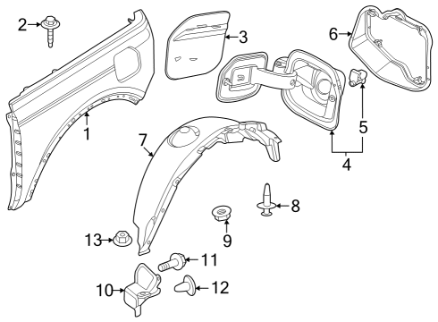 2021 Ford Bronco Quarter Panel & Components Diagram