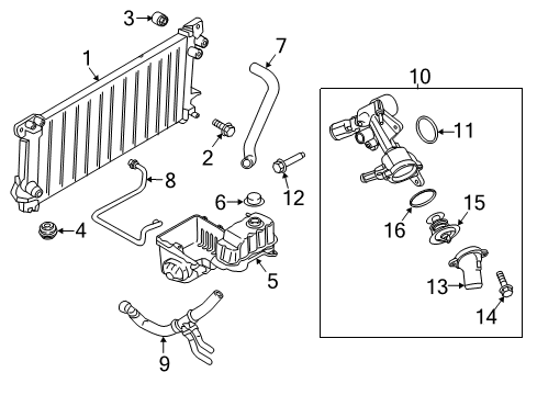 2017 Ford Expedition Radiator & Components Diagram