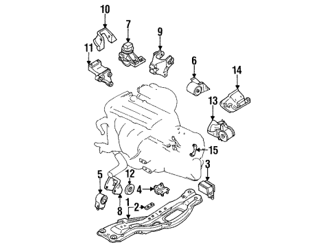 1997 Ford Probe Bracket Engine Mounting Diagram for F42Z6031A