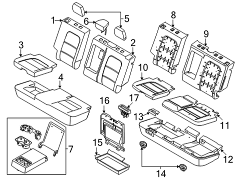 2023 Ford Bronco Sport Rear Seat Components Diagram