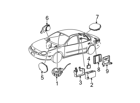 2000 Ford Taurus Bracket Assembly - Radio Diagram for YF1Z-18C835-DA