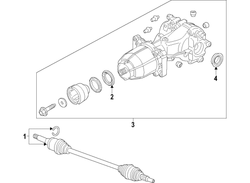 2021 Lincoln Nautilus Rear Axle Shafts & Differential Diagram