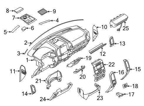 2019 Ford F-150 Panel - Instrument Diagram for GL3Z-1504338-BD