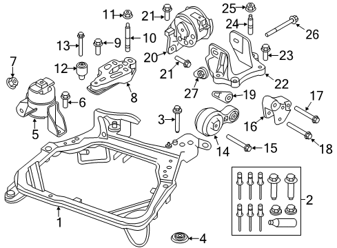 2012 Ford Fusion Engine & Trans Mounting Diagram 4 - Thumbnail