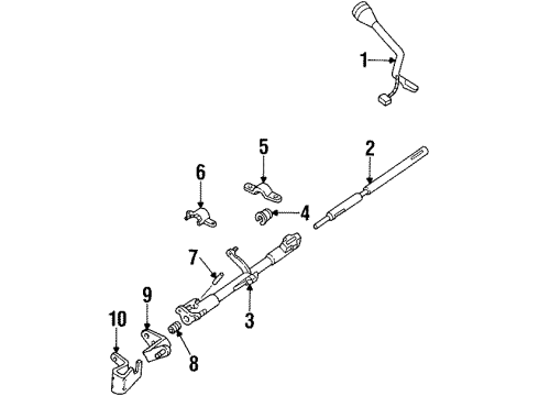 1998 Ford Crown Victoria Lever - Transmission Gear Shift Diagram for XW7Z-7210-AA