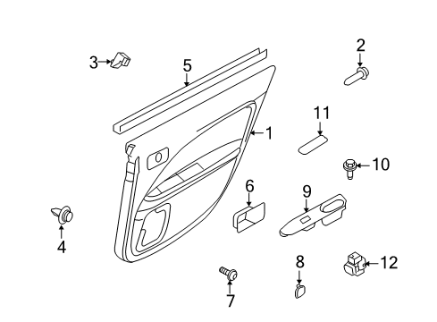 2010 Mercury Milan Interior Trim - Rear Door Diagram