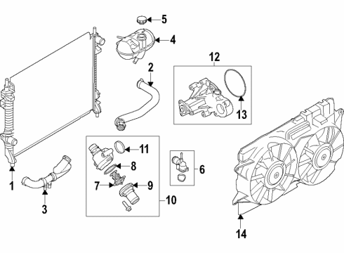 2018 Ford Mustang Cooling System, Radiator, Water Pump, Cooling Fan Diagram 5 - Thumbnail