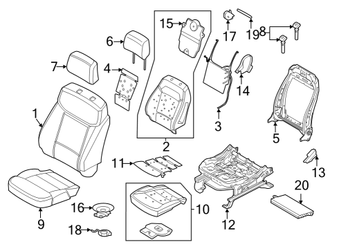 2023 Ford F-150 Lightning Driver Seat Components Diagram