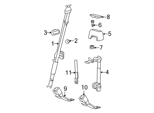 2010 Ford F-150 Belt And Buckle Assembly Diagram for CL3Z-1860044-AC