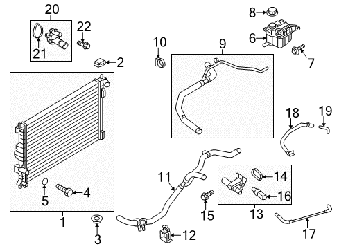 2014 Ford Explorer Radiator & Components Diagram