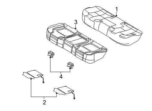 2015 Ford Taurus Rear Seat Cushion Cover Assembly Diagram for DG1Z-5463804-AA