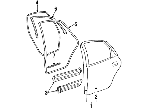 1998 Mercury Sable Rear Door, Body Diagram