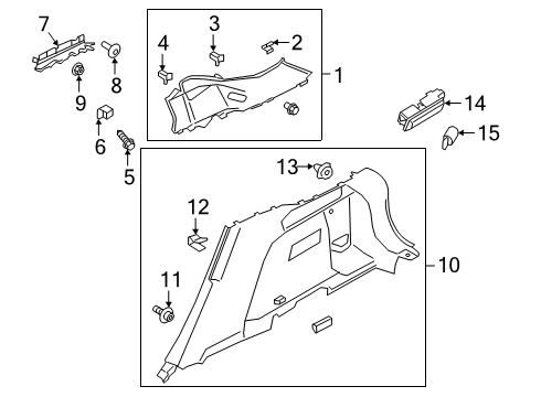 2021 Ford Escape Interior Trim - Quarter Panels Diagram