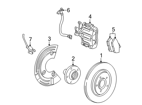 2007 Ford Five Hundred Brake Components Diagram