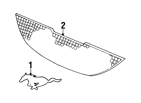 1996 Ford Mustang Grille - Radiator Diagram for F6ZZ-8200-A