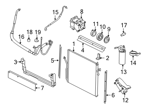 2008 Ford Ranger A/C Condenser, Compressor & Lines Diagram