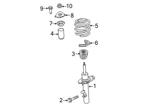 2016 Ford Transit Connect Struts & Components - Front Diagram