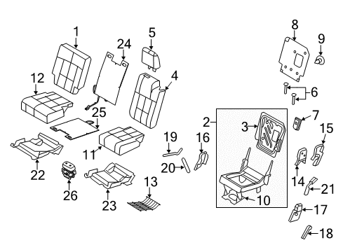 2011 Ford Expedition Pad - Rear Seat Back Diagram for 7L1Z-7866800-B