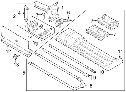 2024 Ford F-250 Super Duty Chock - Wheel Diagram for BL3Z-17085-A