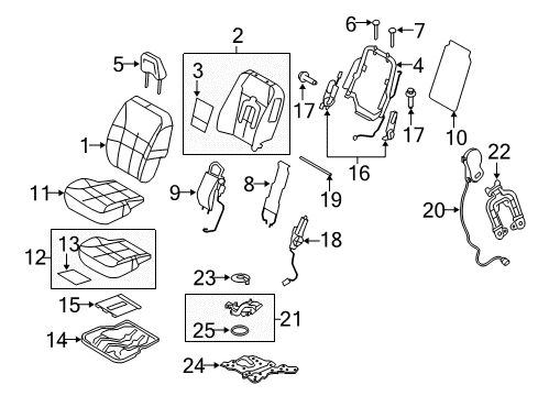 2007 Ford Edge Seat Back Cover Assembly Diagram for 7T4Z-7864416-EA