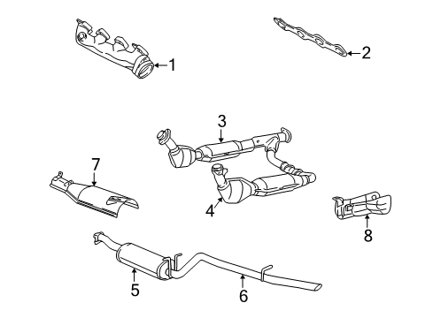 2002 Lincoln Blackwood Catalytic Converter Diagram for 2L3Z-5E212-GB