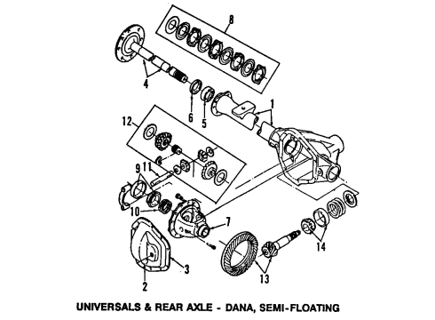 1985 Ford F-250 Rear Axle, Differential, Propeller Shaft Diagram