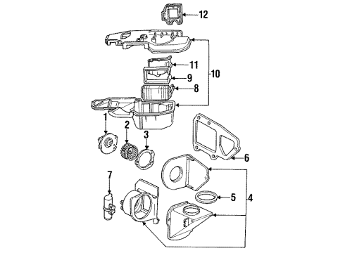 1995 Ford Aerostar Heater Core & Control Valve Diagram