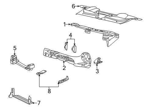 2002 Ford Thunderbird Radiator Support Diagram