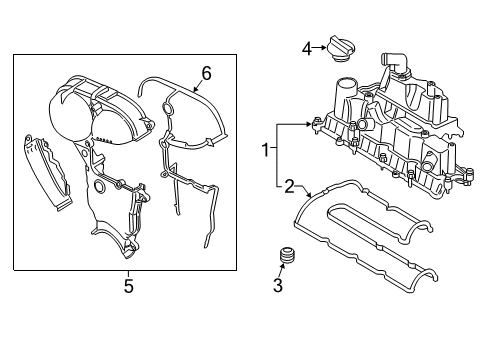 2014 Ford Escape Valve & Timing Covers Diagram