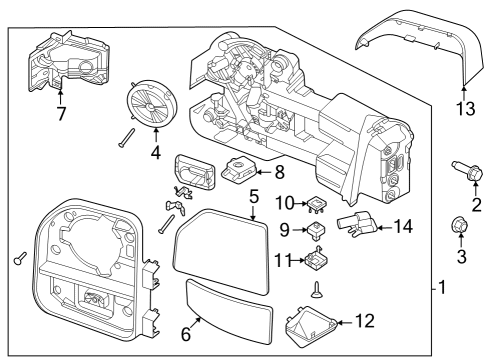 2023 Ford F-350 Super Duty Outside Mirrors Diagram