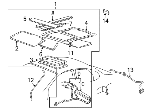 2002 Mercury Sable Sunroof, Body Diagram 1 - Thumbnail