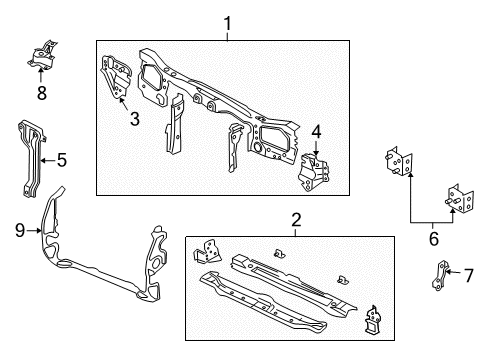 2007 Ford Escape Support - Radiator Diagram for 5L8Z-8B068-AA