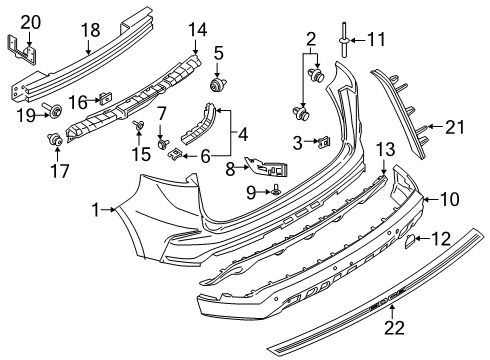 2019 Ford Edge Rear Bumper Diagram 3 - Thumbnail