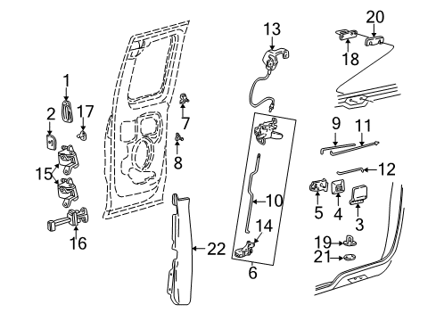 2002 Ford F-150 Door & Components Diagram