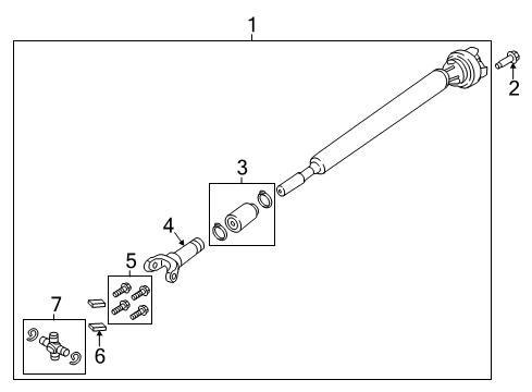 2017 Ford F-250 Super Duty Drive Shaft - Front Diagram